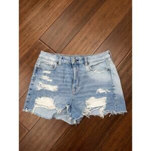 American Eagle distressed denim mom shorts 8